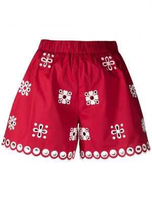 Pantalones cortos con bordado de cintura alta Red Valentino rojo