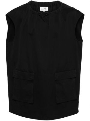Bombažna obleka Mm6 Maison Margiela črna
