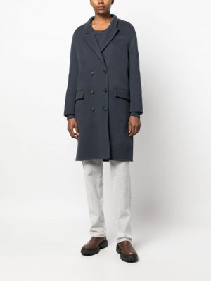 Kabát s knoflíky Brunello Cucinelli modrý