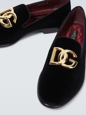 Pantofi loafer din piele de căprioară Dolce&gabbana negru