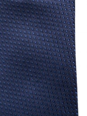 Jedwabny krawat w grochy z nadrukiem Calvin Klein niebieski