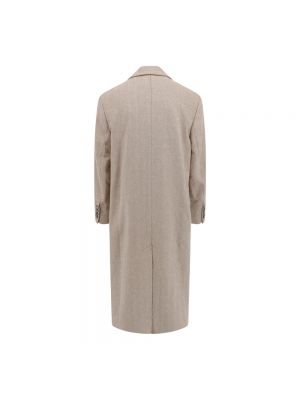 Abrigo de lana de cachemir con estampado de cachemira Ami Paris beige