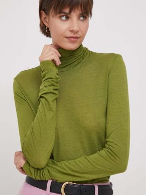 Вълнена блуза с дълъг ръкав Sisley зелено