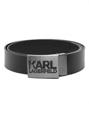 Pasek skórzany dwustronny Karl Lagerfeld czarny