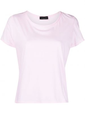 Plisirana bombažna majica Roberto Collina roza