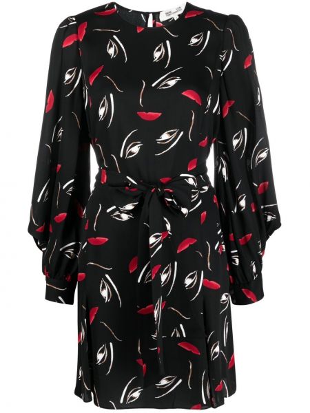 Mini-abito con stampa Dvf Diane Von Furstenberg nero