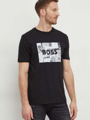 Bavlněné tričko s potiskem Boss Orange