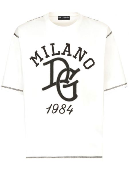 Bomuld t-shirt Dolce & Gabbana hvid