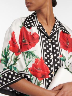 Camicia di seta a fiori oversize Dolce&gabbana