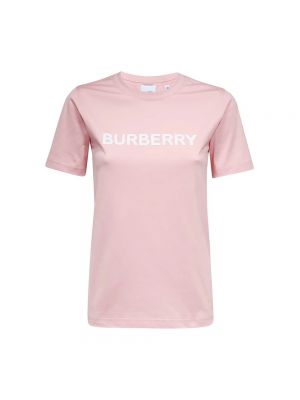 Koszulka bawełniana z nadrukiem Burberry różowa