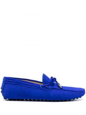 Pantofi loafer cu funde din piele de căprioară Roberto Cavalli albastru