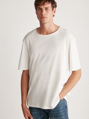 Oversized βαμβακερή μπλούζα Grimelange λευκό