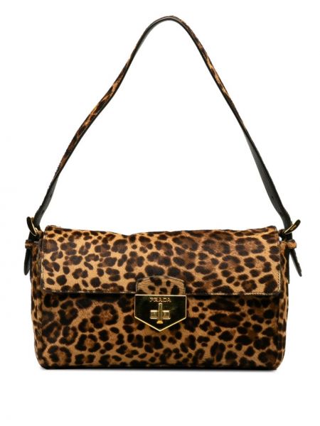 Чанта за ръка с принт с леопардов принт Prada Pre-owned