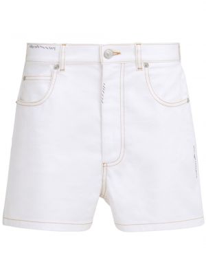 Kratke traper hlače s cvjetnim printom s printom Marni bijela