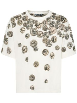 Tricou din bumbac Dolce & Gabbana alb