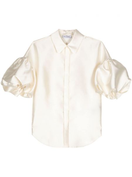 Πουπουλένιο πουκάμισο με κουμπιά Dice Kayek λευκό