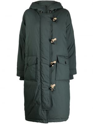 Péřový kabát s kapucí Studio Tomboy zelený