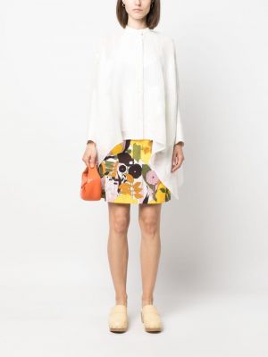 Květinové bavlněné mini sukně s potiskem La Doublej žluté