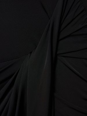 Falda midi de viscosa de tela jersey Mugler negro