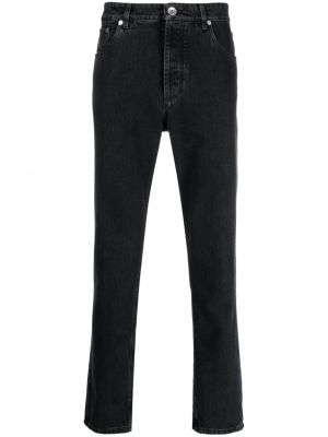 Bavlnené džínsy s rovným strihom Brunello Cucinelli čierna