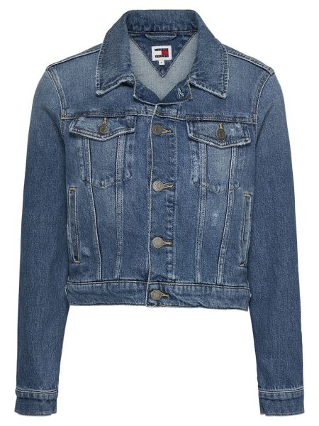 Джинсовая куртка с потертостями Tommy Jeans синяя