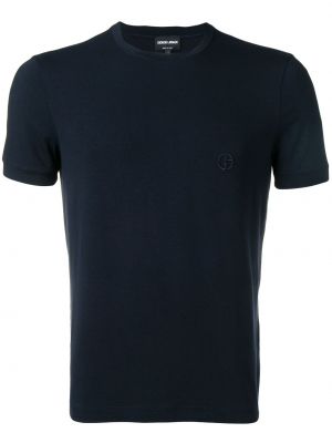 Tričko s výšivkou Giorgio Armani modré