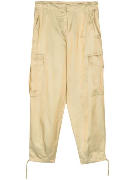 Satynowe spodnie cargo Aspesi żółte