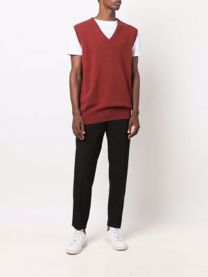 Jersey sin mangas de cachemir de tela jersey Extreme Cashmere rojo