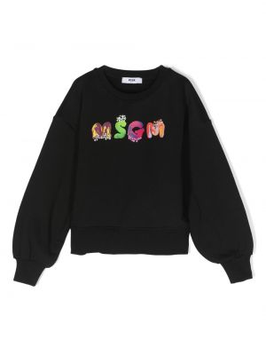 Hættetrøje for piger Msgm Kids sort