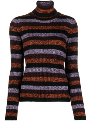 Пуловер от мерино вълна Ganni виолетово