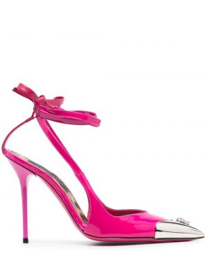 Pantofi cu toc din piele de cristal Philipp Plein roz