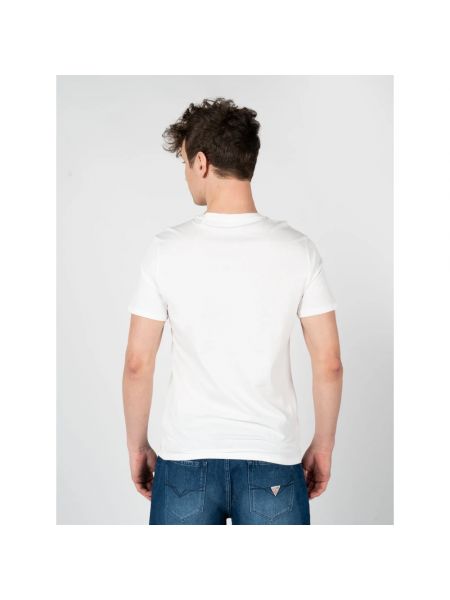 Elegante t-shirt mit rundem ausschnitt Guess weiß