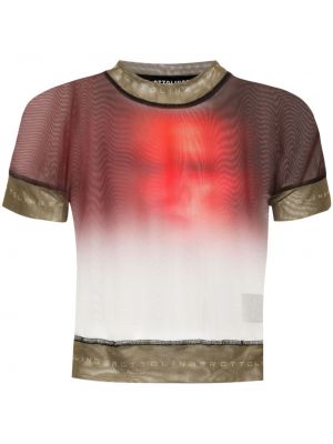 Мрежеста тениска с принт Ottolinger червено