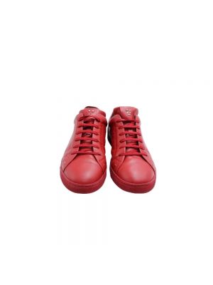 Sneakersy skórzane Fendi Vintage czerwone