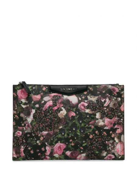 Kožená listová kabelka s potlačou Givenchy Pre-owned čierna