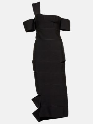Asimetrična midi haljina Alexander Mcqueen crna