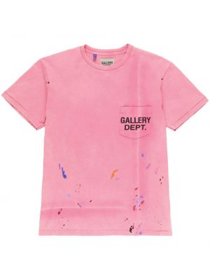 Tricou din bumbac Gallery Dept. roz