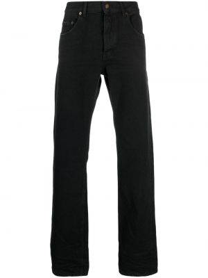 Medvilninės skinny fit džinsai slim fit Saint Laurent juoda