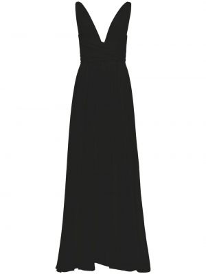 Svilena večernja haljina s v-izrezom Azeeza crna