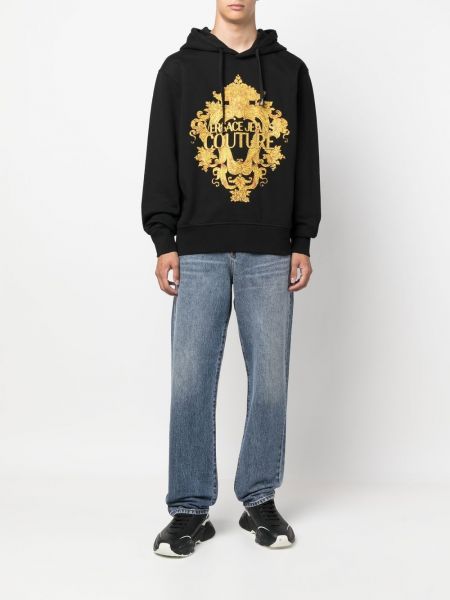 Kokvilnas kapučdžemperis ar apdruku Versace Jeans Couture