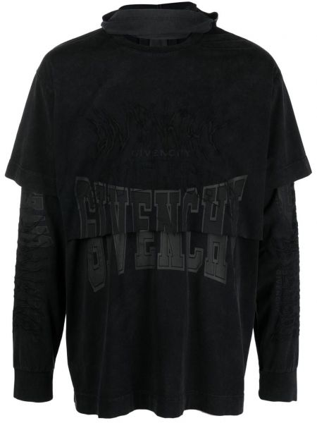 Hímzett póló Givenchy fekete