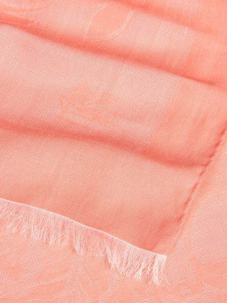 Žakárový bavlněný šál s paisley potiskem Etro růžový