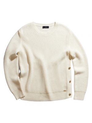 Dzianinowy sweter z okrągłym dekoltem Fay beżowy