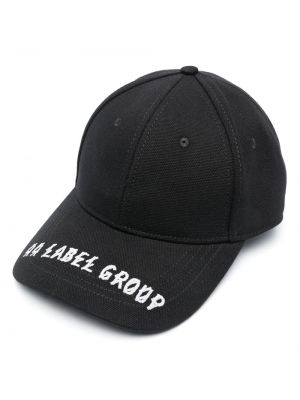 Памучна шапка с козирки бродирана 44 Label Group черно