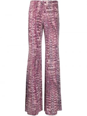 Hlače ravnih nogavica s printom Alberta Ferretti ružičasta
