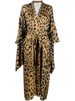 Leopard trykt lang pels Atu Body Couture gul