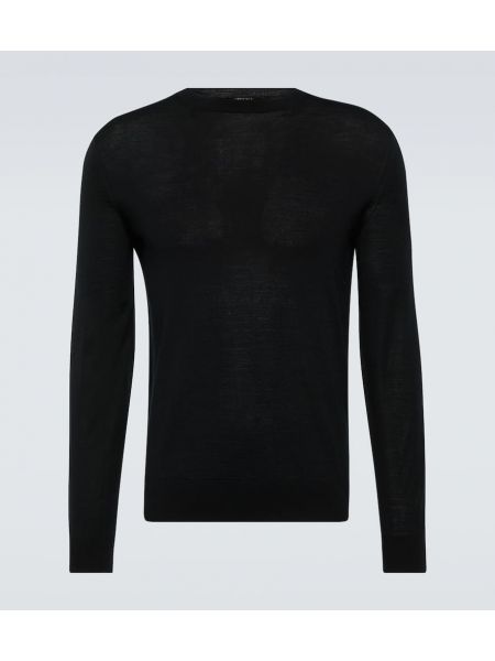 Volneni pulover Zegna črna