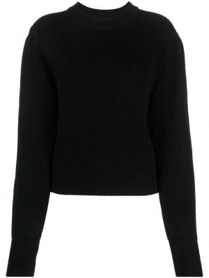 Пуловер с кръгло деколте Amomento черно
