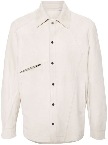 Košulja od brušene kože Salvatore Santoro bijela