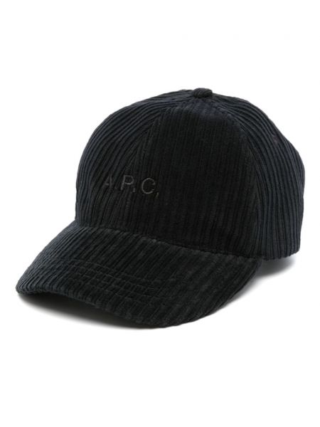 Fløjl broderet cap A.p.c. sort